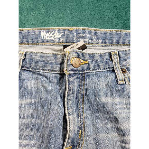 Mossimo Jeans Size 14 Womens Blue Stretch Denim Pants Mid Rise Boyfriend Crop - Picture 5 of 11